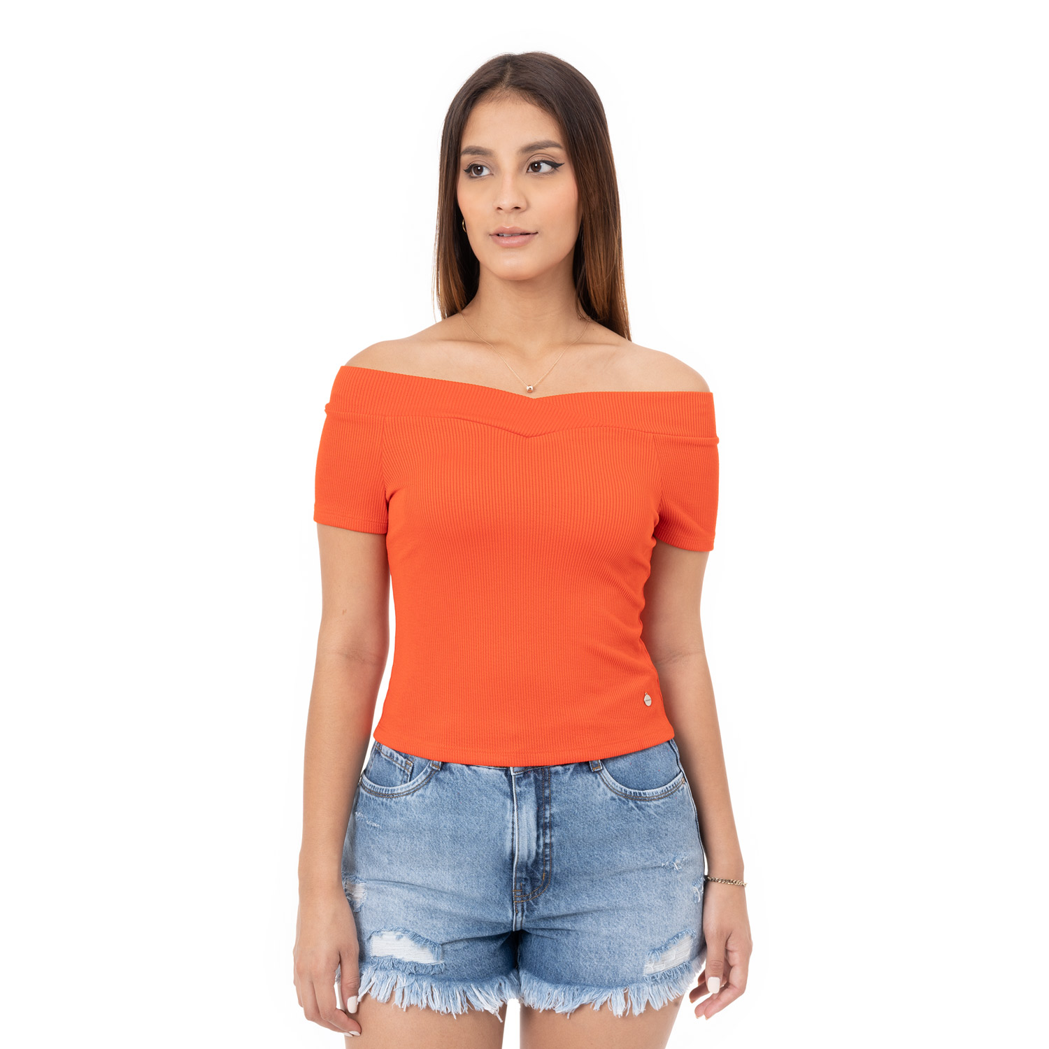 Polo Rib Acanalado M/C Shanik Naranja Diverxia