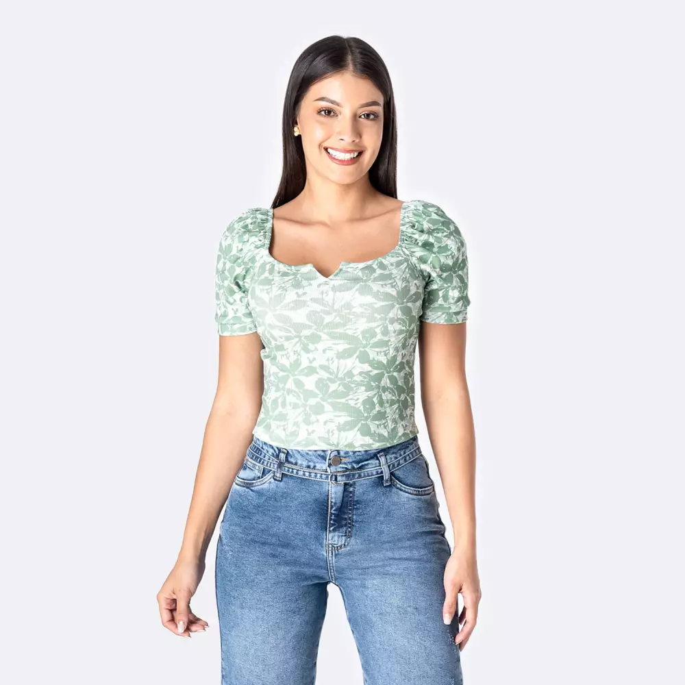 Polo Rib Lycrado M/C Aixxe Verde Manzana Diverxia